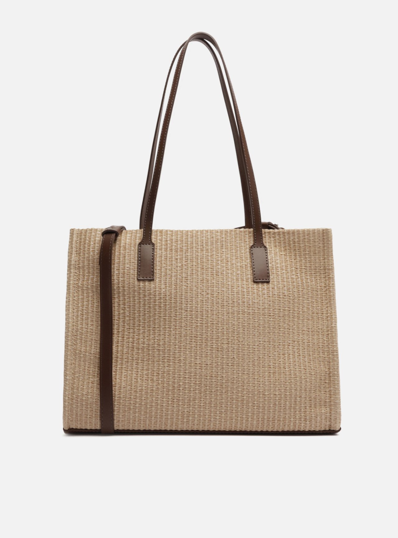 Bolsa Tote Marrom Palha Sicília Grande Brizza — foto 3