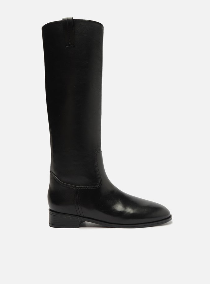 Bota Preta Couro Cano Longo Montaria