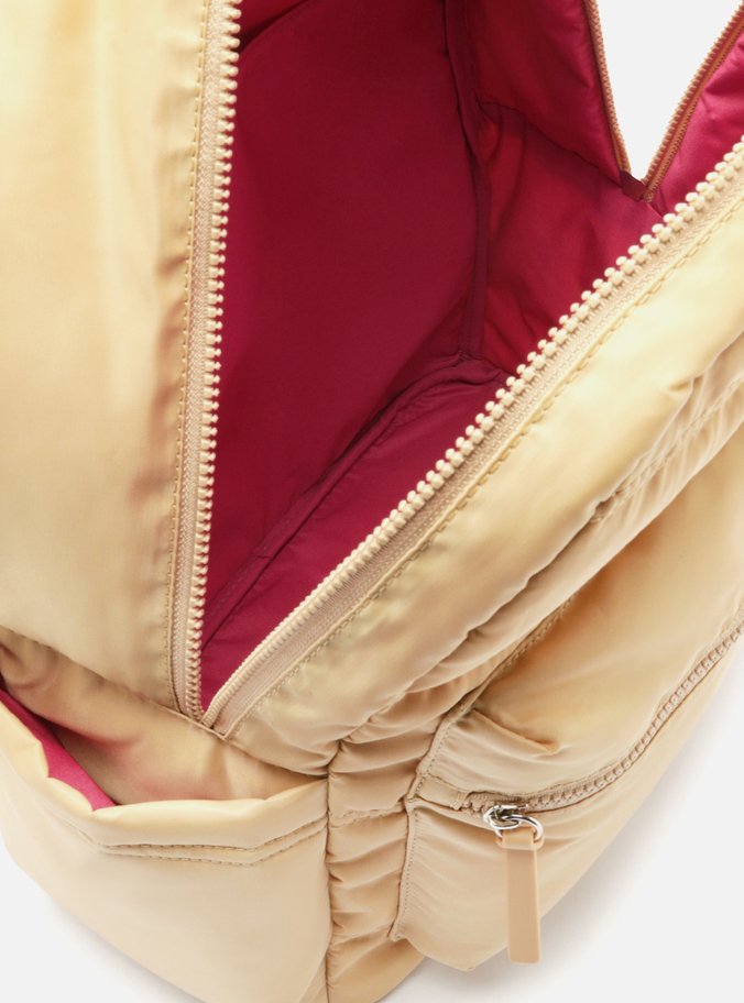Mochila Bege Nylon Grande Sporty