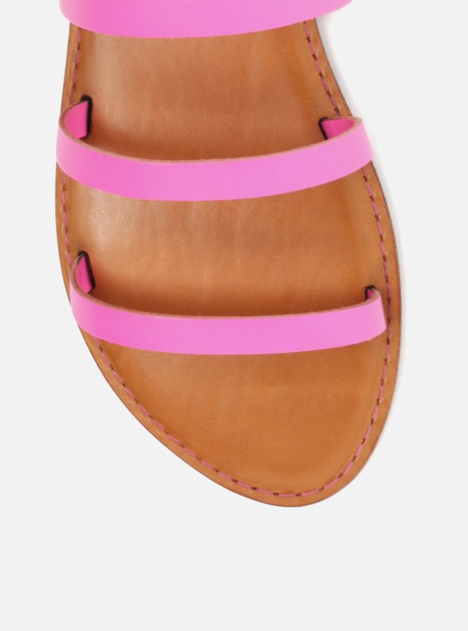 Rasteira Tiras Rosa