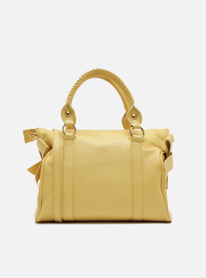 Bolsa Tote Amarela Couro Grande Alças Mix