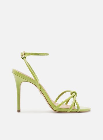 Sandália Verde Salto Fino Custom Anklet