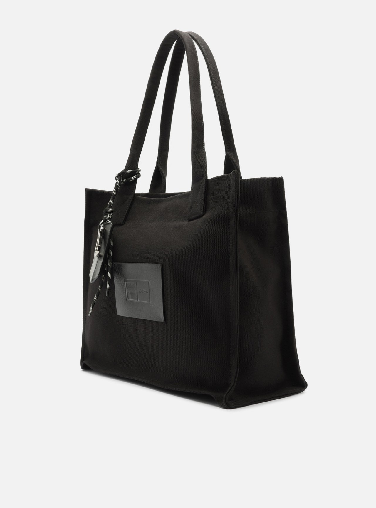 Bolsa Shopping Preta Couro Monograma Fila — foto 2