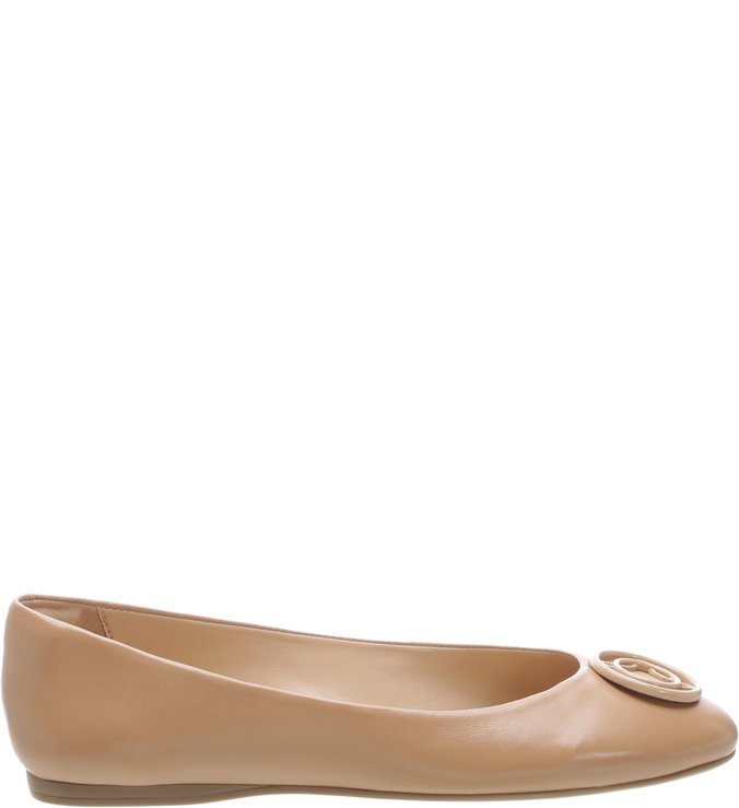 Sapatilha Couro Bico Fino Canvas Nude Vintage