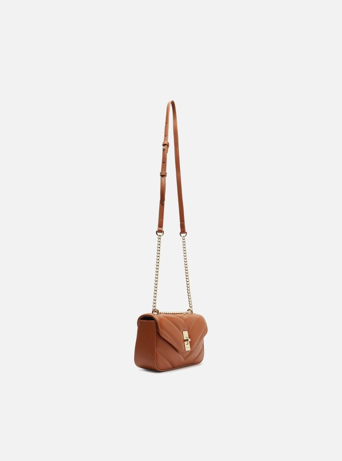 Bolsa Tiracolo Marrom Matelassê Corrente Pequena