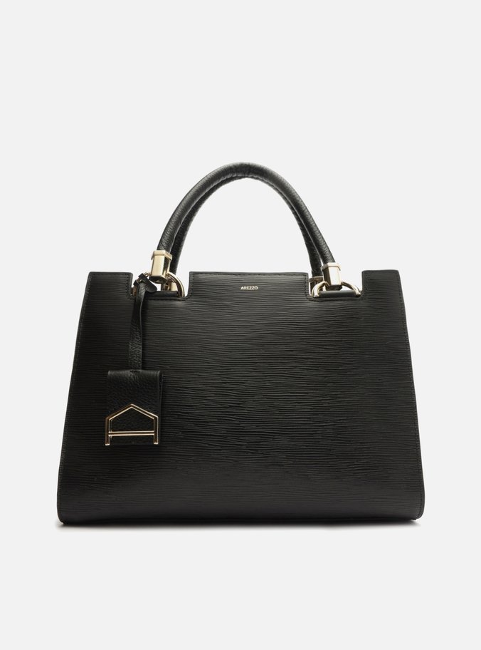 Bolsa Tote Preta Couro Abraccio Grande
