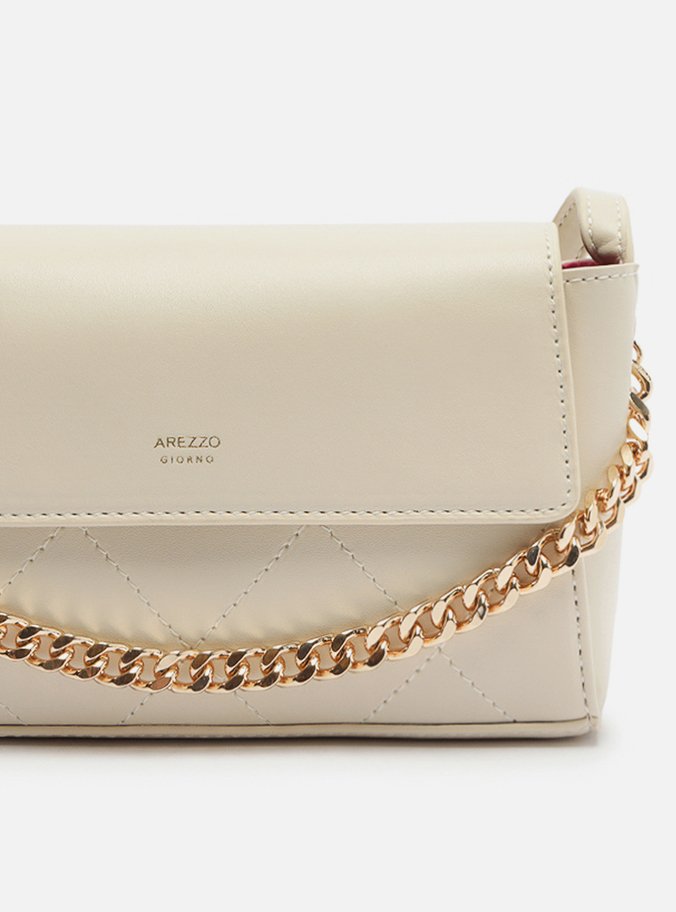 Bolsa Tiracolo Off-White Pequena Corrente Metal