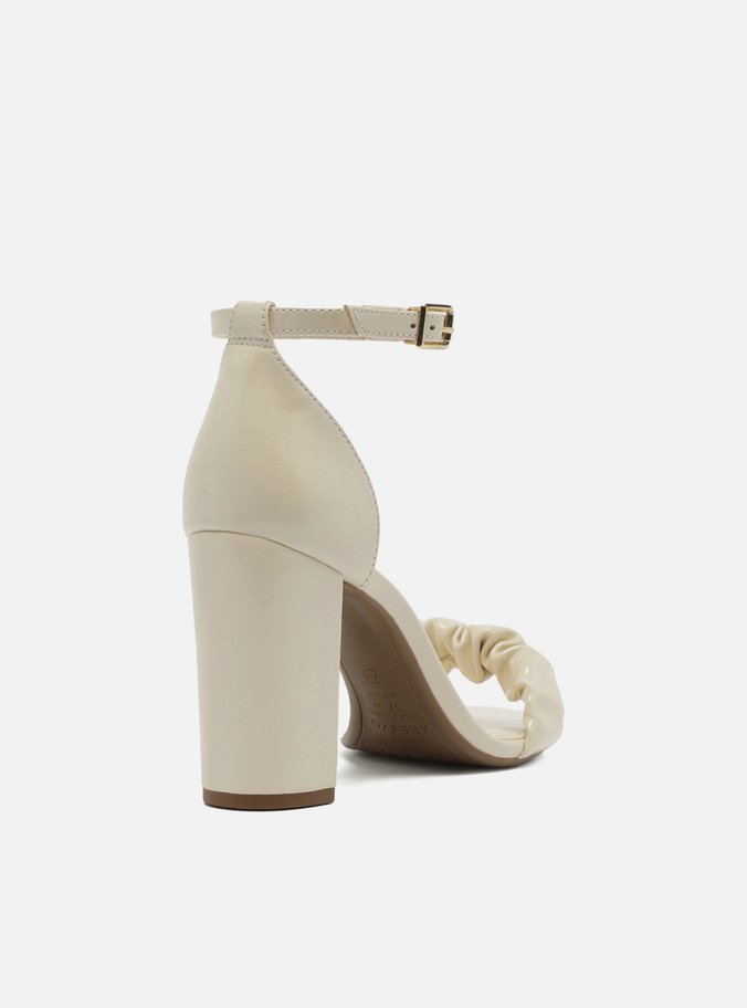 Sandália Verniz Soft Salto Bloco Alto Branco