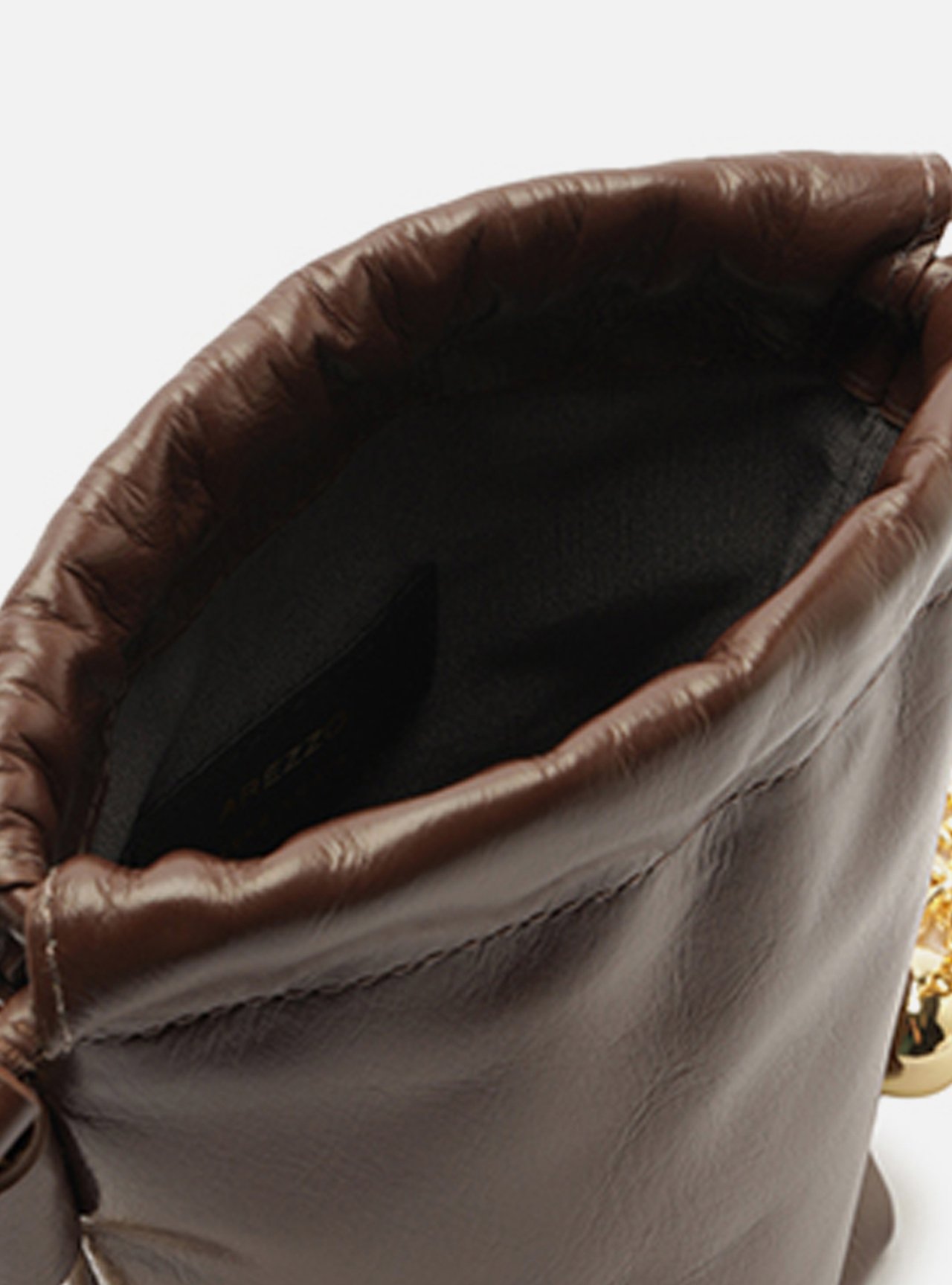 Bolsa Porta Celular Marrom Couro Pequena Corrente — foto 4