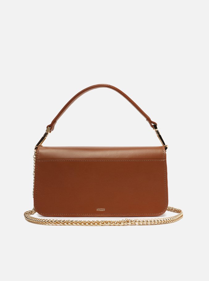 Bolsa Tiracolo Marrom Couro A001.2 Média