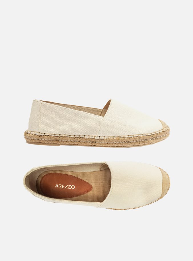 Espadrille Branca Lona Rasteira Fechada