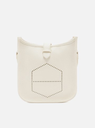 Bolsa Tiracolo Off-White Média Logo Perfurado
