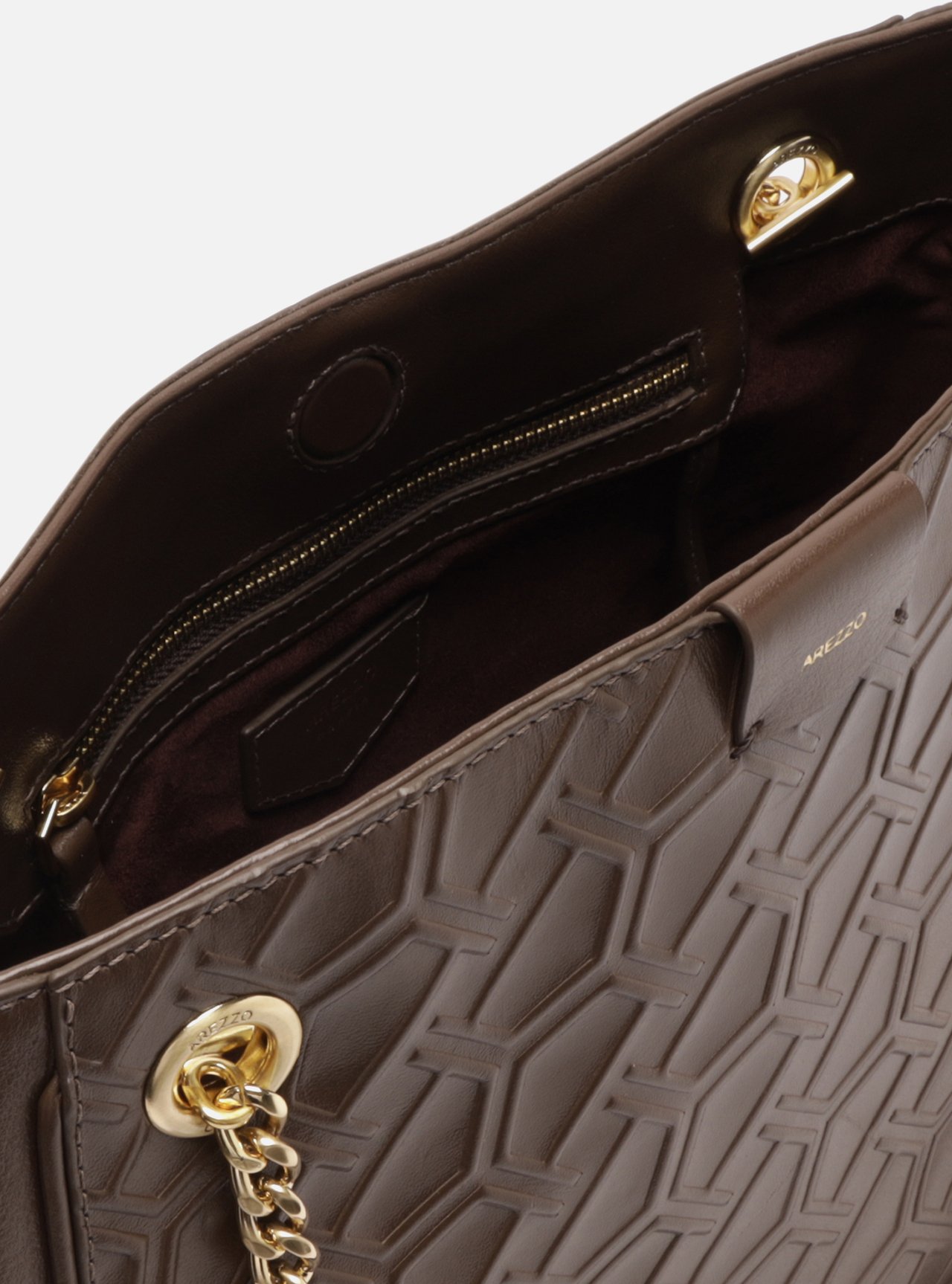 Bolsa Shopping Marrom Couro Grande Corrente — foto 4