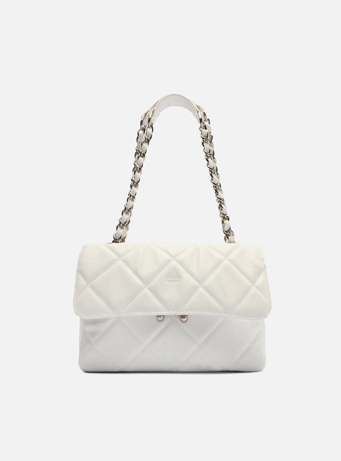 Bolsa Tiracolo Branca Couro Mizz Média