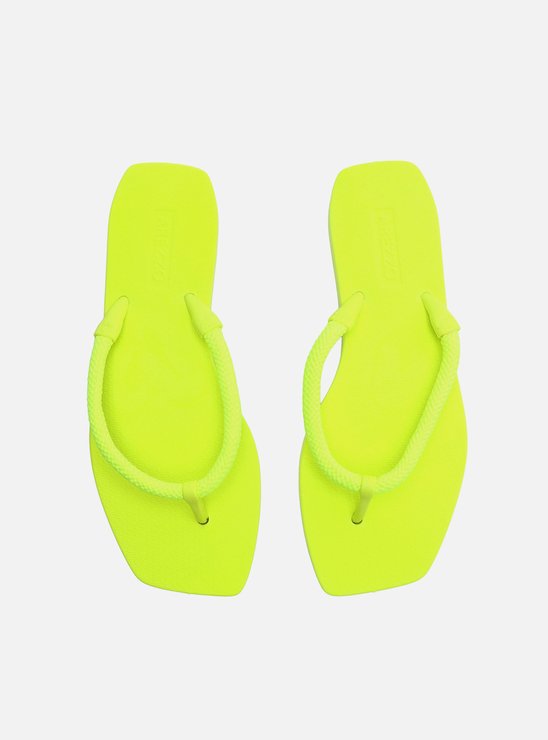 Chinelo Verde Lime Bico Quadrado Brizza Square Neon