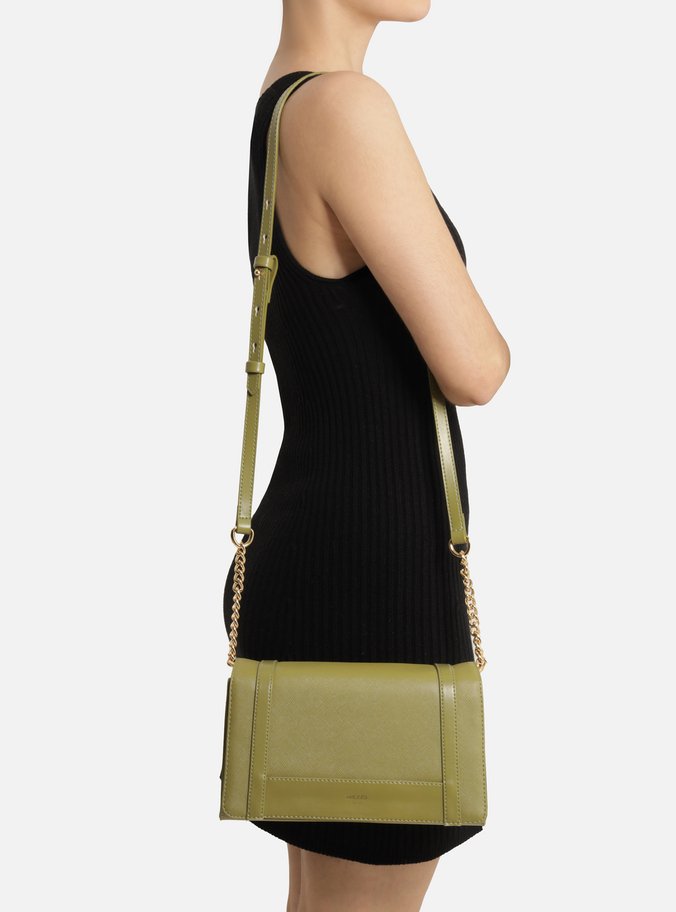 Bolsa Tiracolo Verde Texturizada Média Corrente