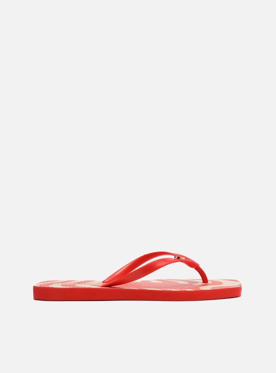 Chinelo de Dedo Vermelho Estampado Square e Bag Brizza