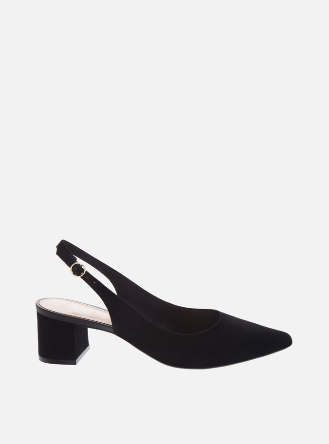 Scarpin Nobuck Slingback Preto