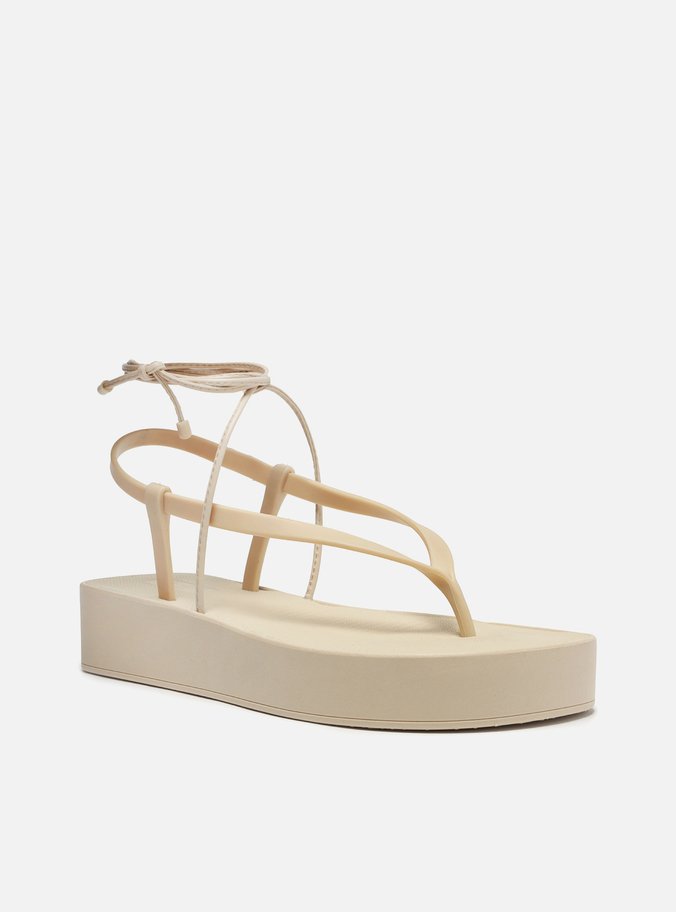 Sandália Off-White Flatform Amarração Brizza