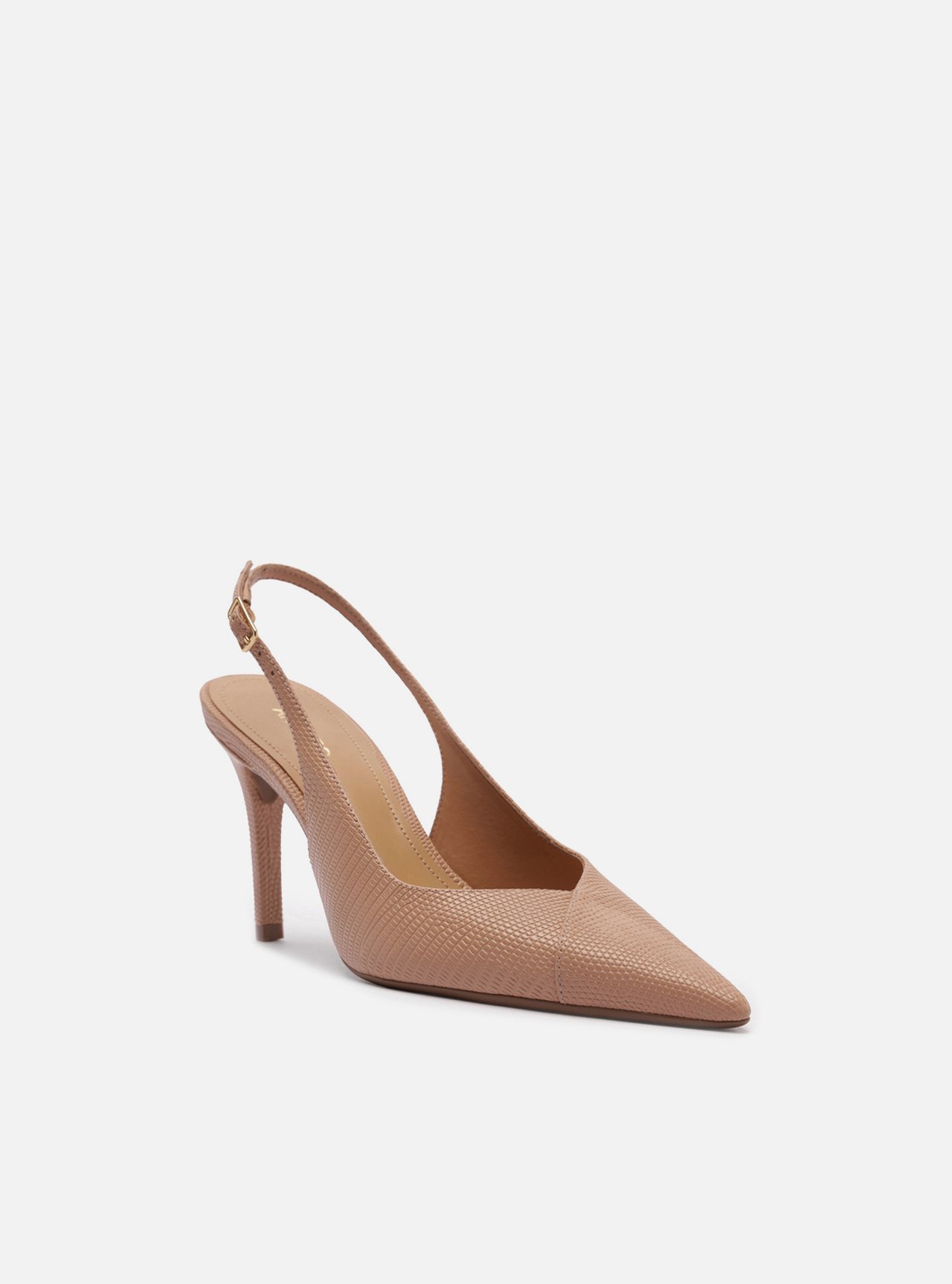Scarpin Bege Lizard Salto Médio Slingback — foto 2