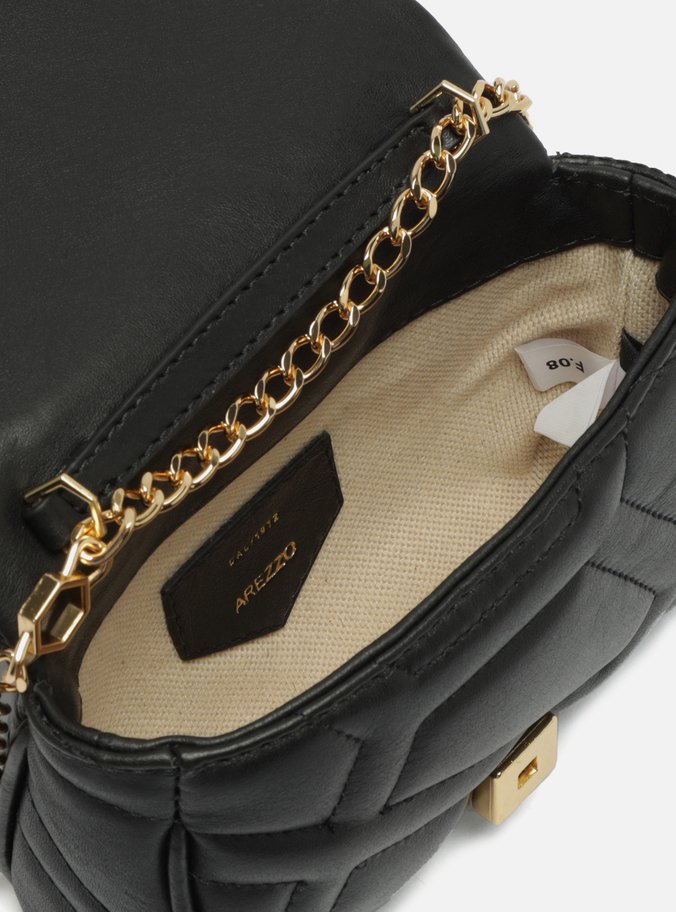 Bolsa Tiracolo Preta Couro Emma Pequena