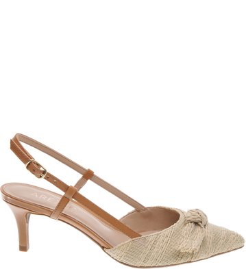 Scarpin Slingback Nó Rústico Natural