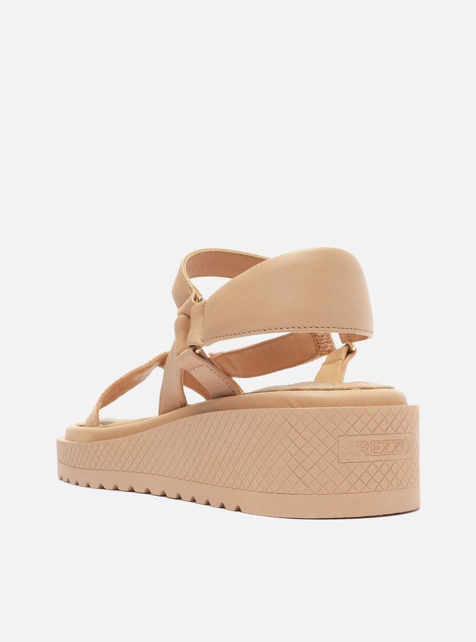 Sandália Papete Nude Flatform Gorgurão