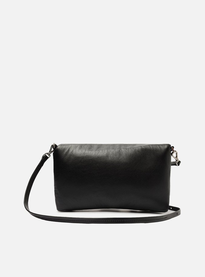 Bolsa Clutch Preta Couro Kira Strass