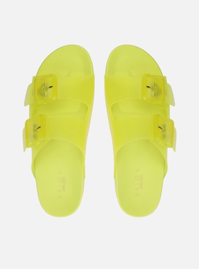 Chinelo Slide Amarelo Fivelas Brizza