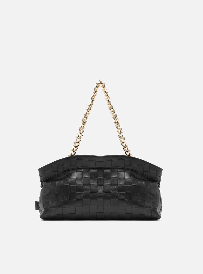 Bolsa Shoulder Preta Média Tressê