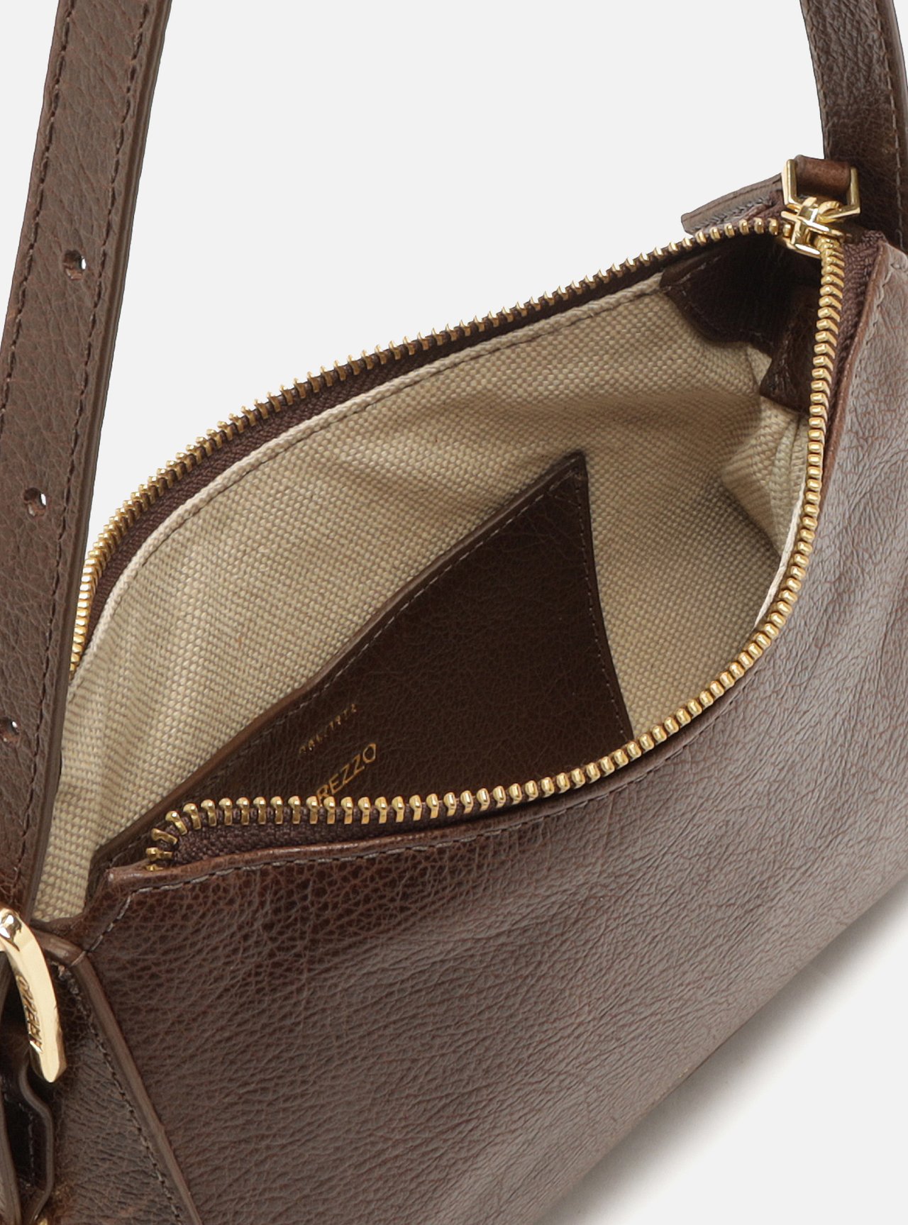 Bolsa Tiracolo Marrom Couro Média Metais Dourados — foto 4