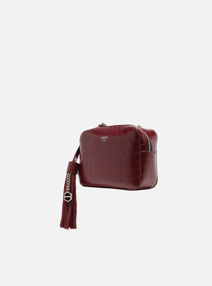 Bolsa Tiracolo Vinho Croco Pequena Barbicacho