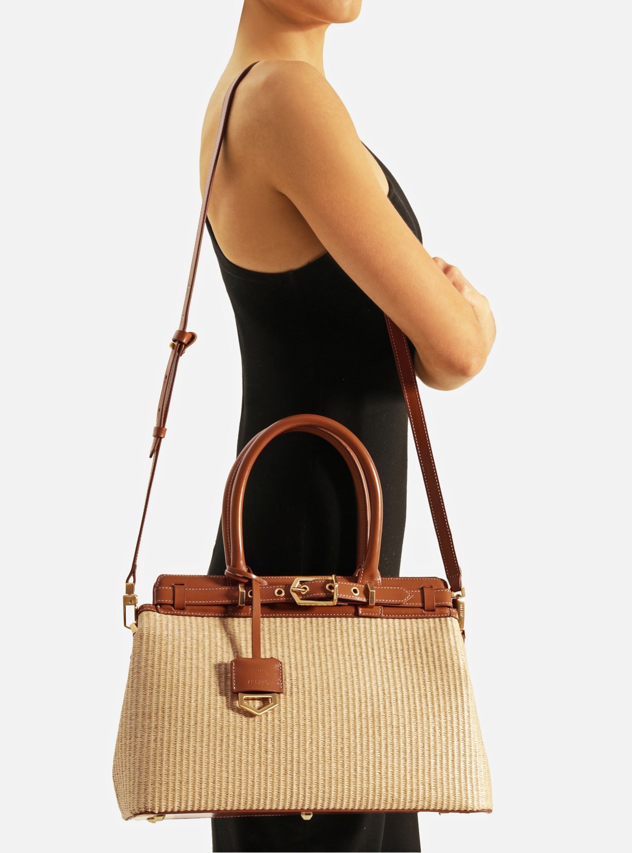 Bolsa Tote Marrom Ráfia Victória Grande — foto 7