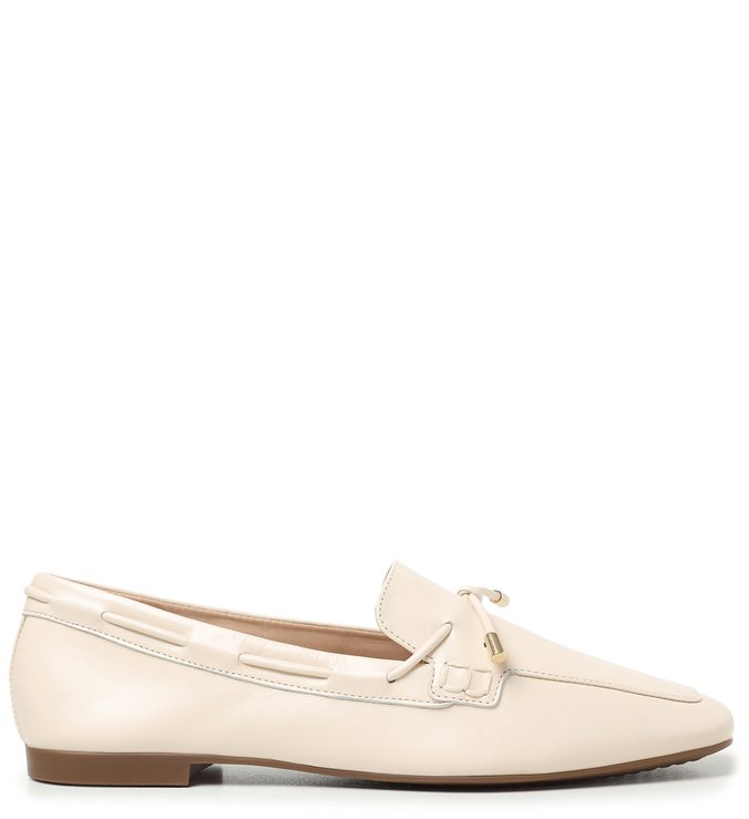Mocassim Off-white Panacota Couro Nó Minimalista