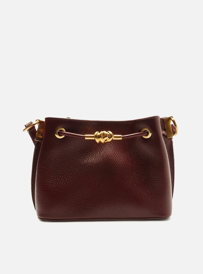 Bolsa Tiracolo Vermelha Couro Pequena Nó Metal