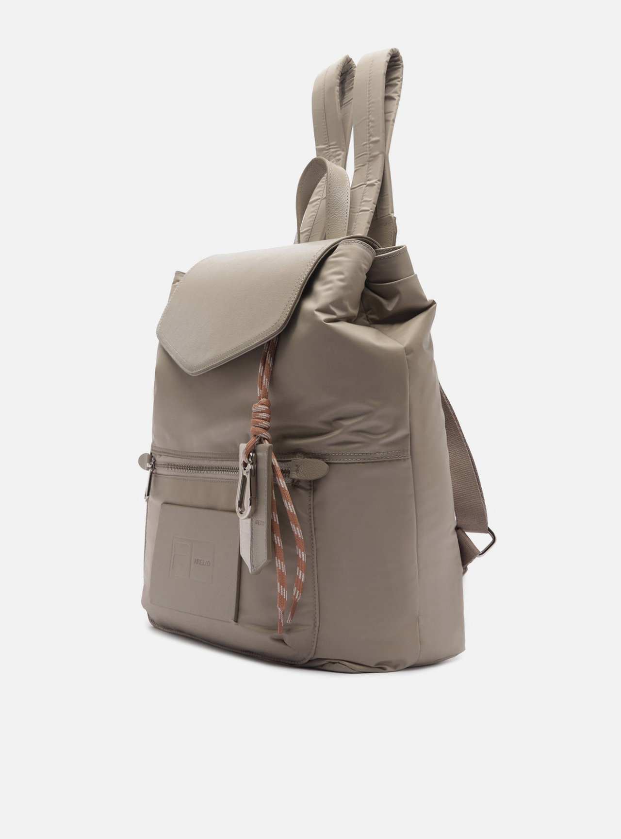 Bolsa Mochila Marrom Média Trança Metais Fila — foto 2