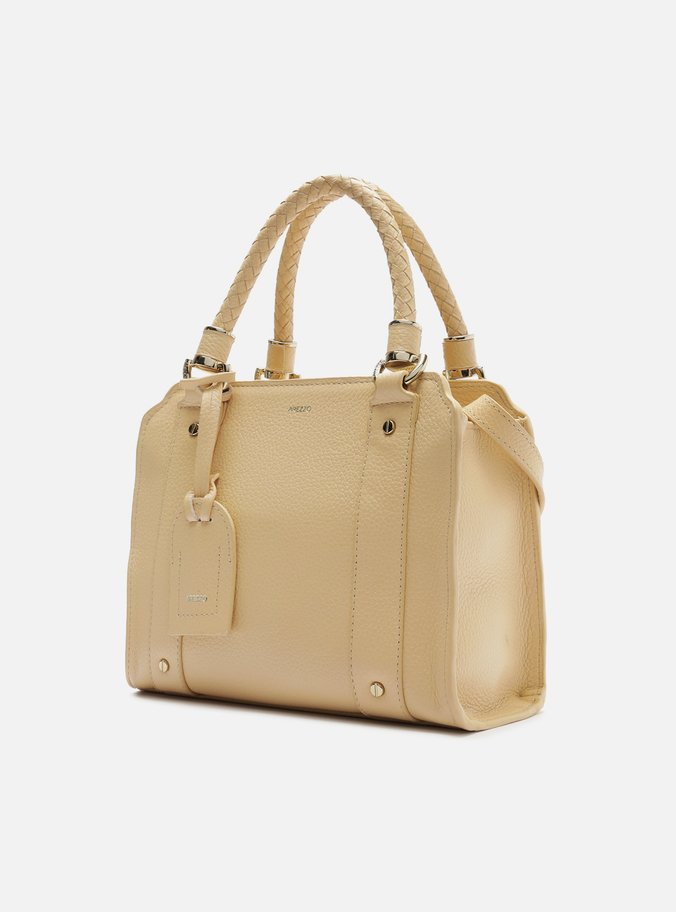 Bolsa Tote Bege Couro Piazza Média