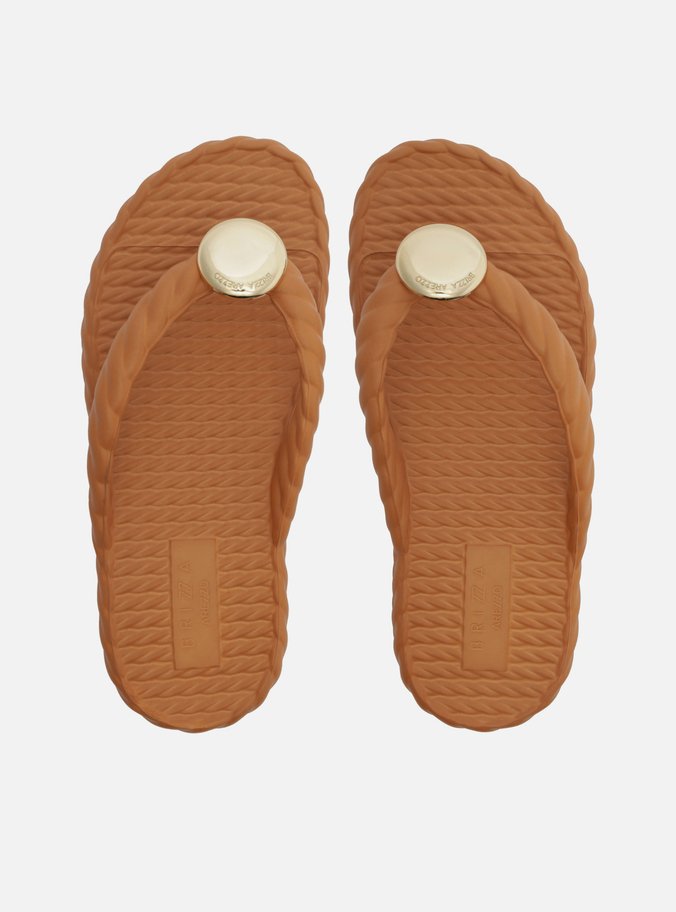 Sandália Marrom Flatform Marrocos Mid Metal