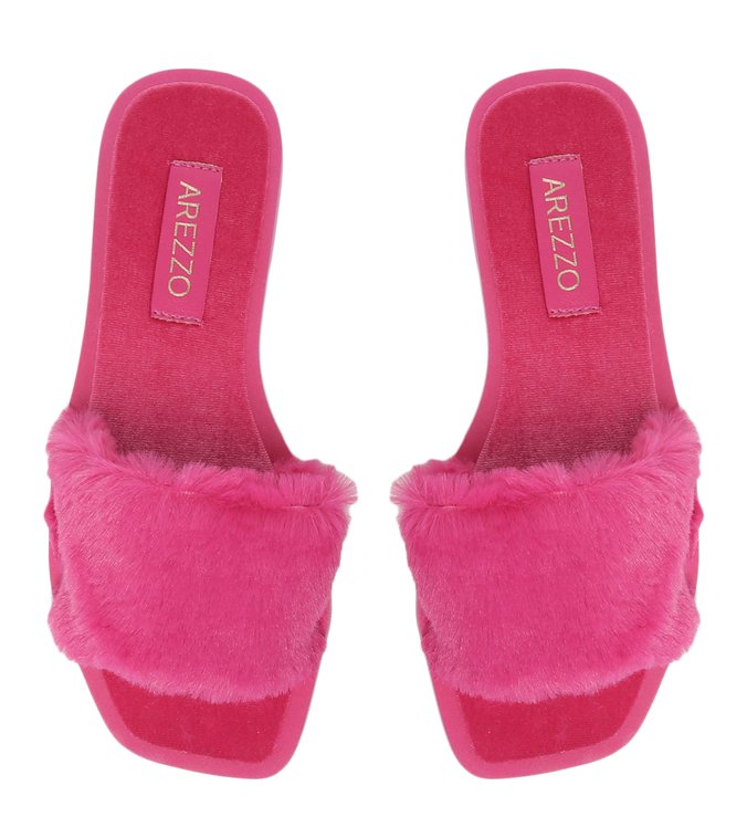 Slide Rosa Pink Home Bico Quadrado
