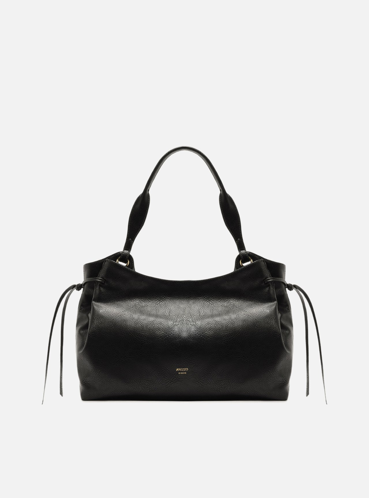 Bolsa Hobo Preta Grande Franzida — foto 1