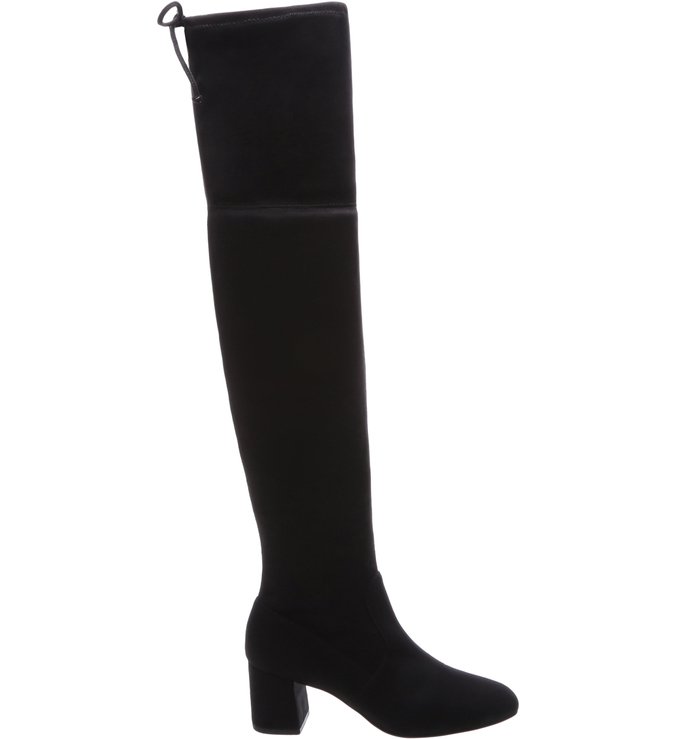 Bota Over the Knee Veludo Amarração Preta