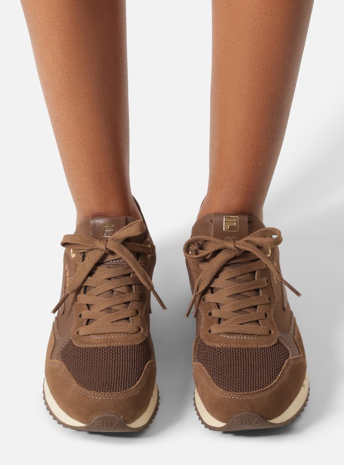 Tênis Marrom Solado Esportivo Suede Bordado Fila