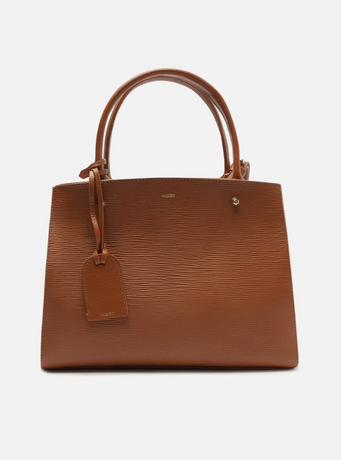 Bolsa Tote Marrom Couro Wave Bella Média