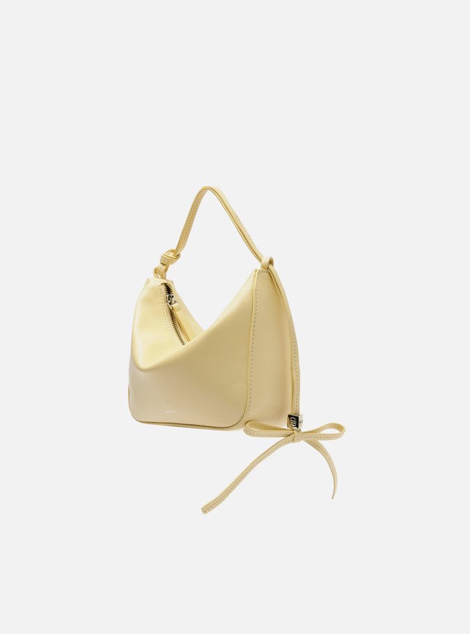 Bolsa Tiracolo Amarela Couro Pequena Alças Mix