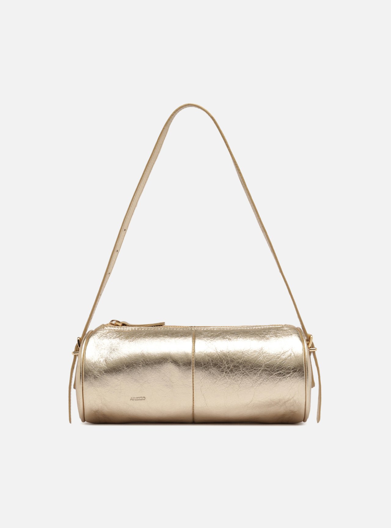 Bolsa Shoulder Dourada Couro Média — foto 1