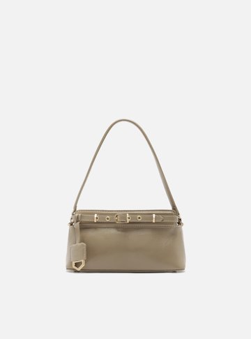 Bolsa Tiracolo Cinza Couro Pequena Victória