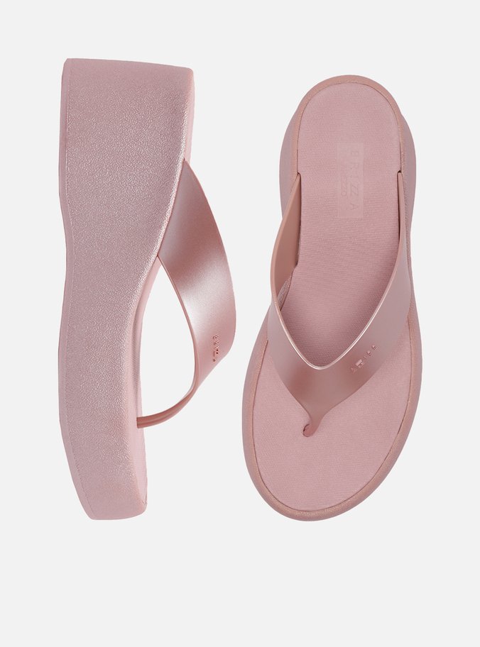 Sandália Rosa Metal Flatform Barcelona