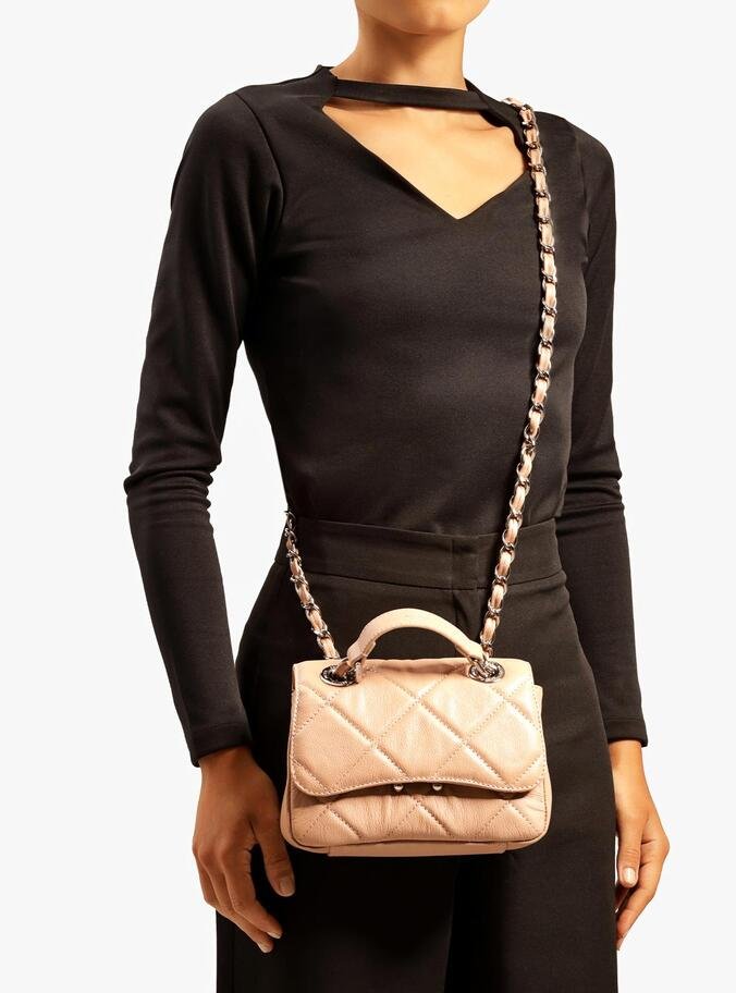 Bolsa Tiracolo Nude Couro Mizz Pequena