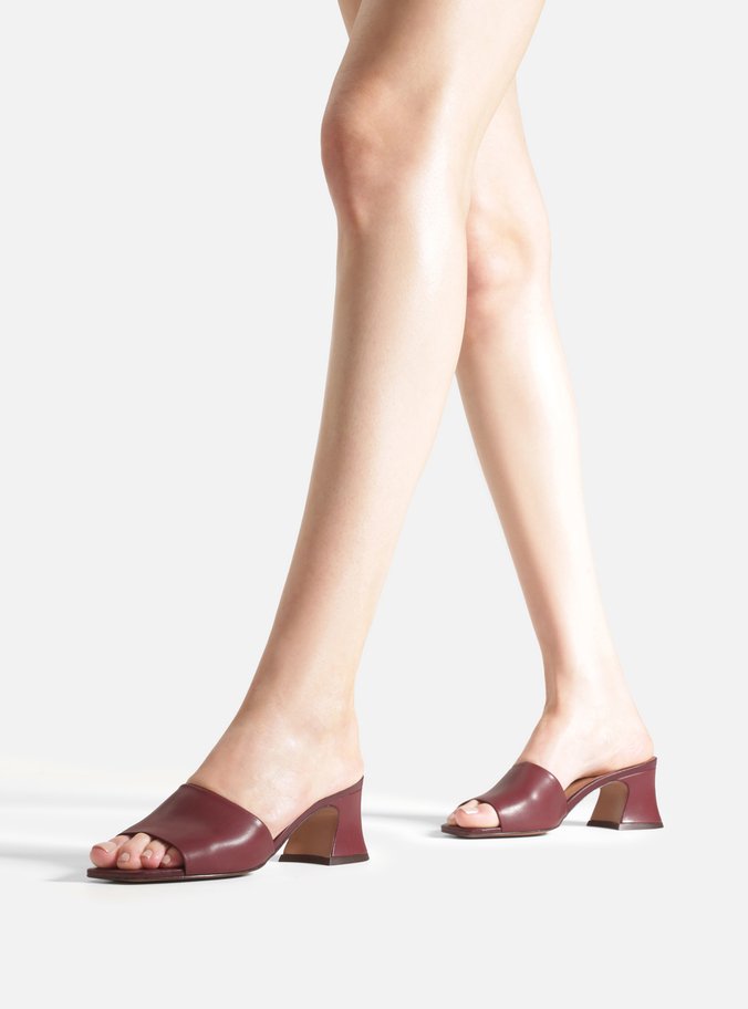 Mule Vermelho Salto Médio Bloco