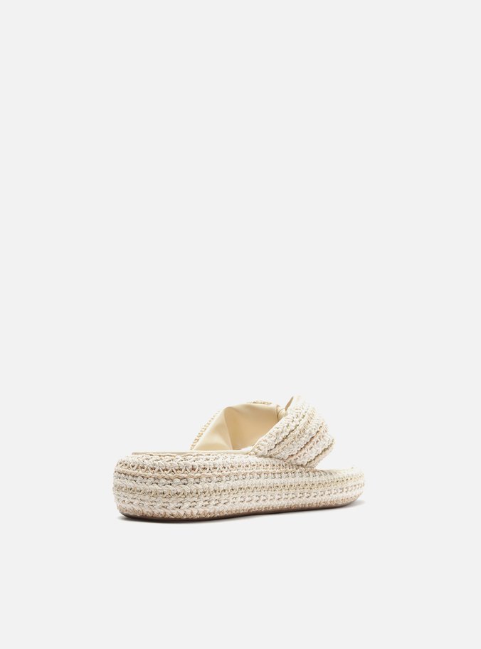 Sandália Off-White Crochê Flatform Flip Flop